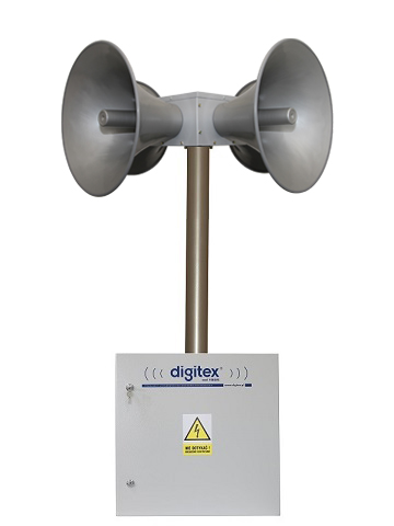 warning siren with tube speakers