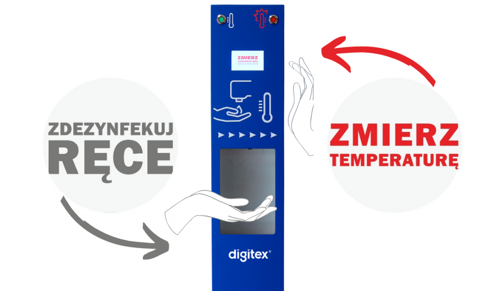 stacja kontroli temperatury i dezynfekcji rąk SKT30