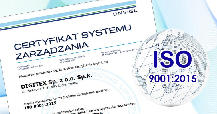 Digitex zgodny z ISO 9001:2015