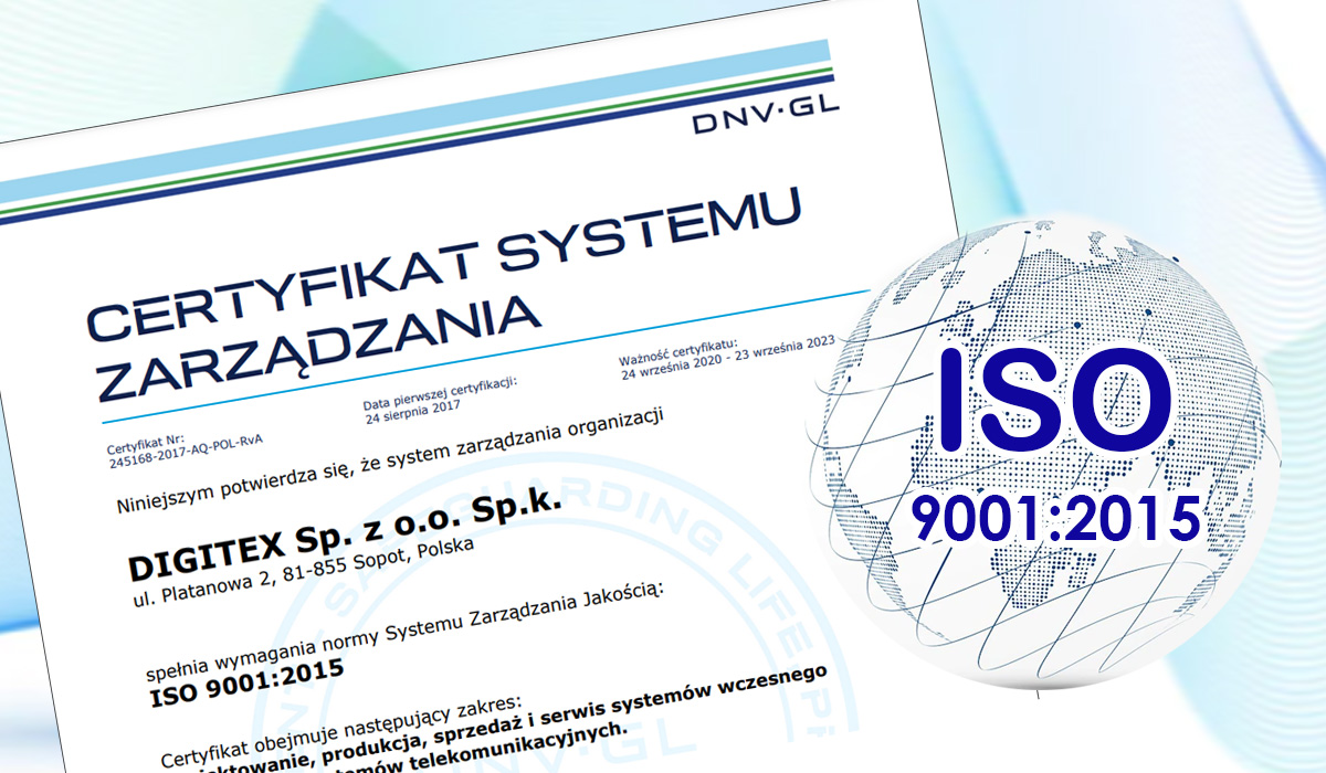 Digitex zgodny z ISO 9001:2015